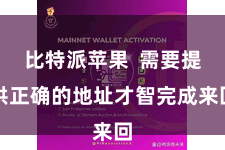 比特派苹果  需要提供正确的地址才智完成来回