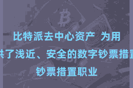 比特派去中心资产  为用户提供了浅近、安全的数字钞票措置职业