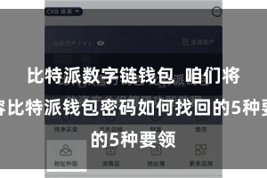 比特派数字链钱包  咱们将先容比特派钱包密码如何找回的5种要领